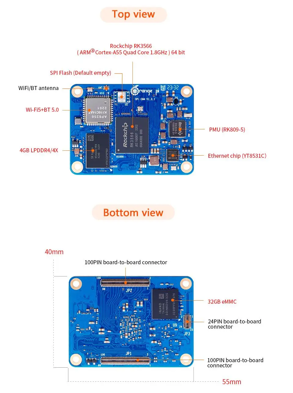 BoaMasMOrange Pi CM4 แรม 4GB ห - Compute Module 4 32Gb Wifi บทวิจารณ์และราคา