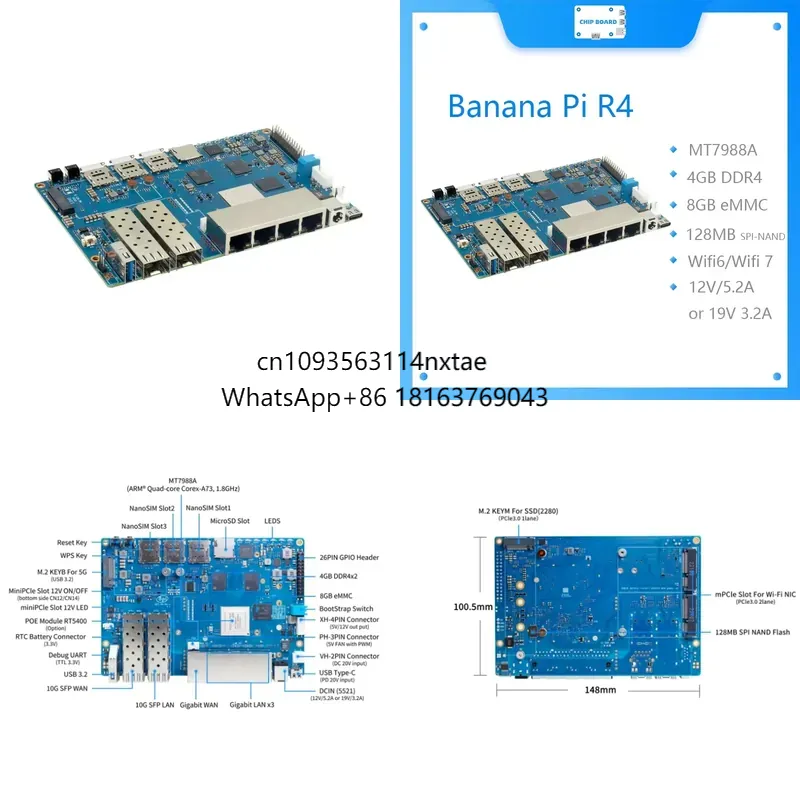 2026 ร้อนแรง! บอร์ด Banana Pi  - Bananapi Bpi R4 Wifi 7 บทวิจารณ์และราคา