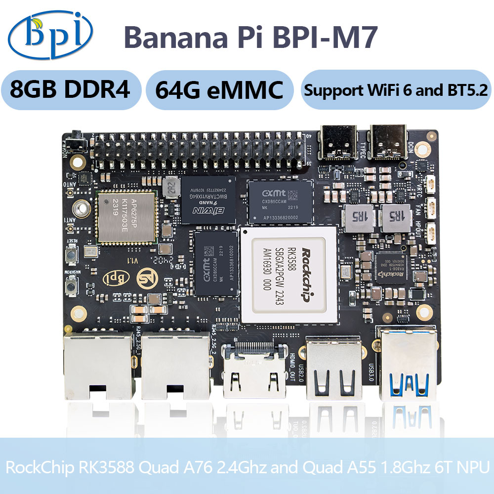 บานาน่าพาย BPI-M7 Rockchip RK3 - Banana Pi Bpi M7 Rk3588 บทวิจารณ์และราคา