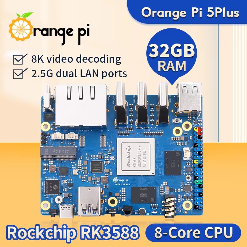 DroMaRockchip บอร์ดเดี่ยว RK35 - Orange Pi 5 Plus 32Gb บทวิจารณ์และราคา